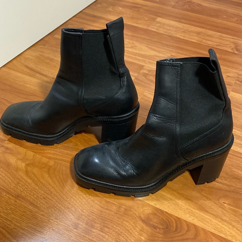 Zara High Heel Black Ankle Boots